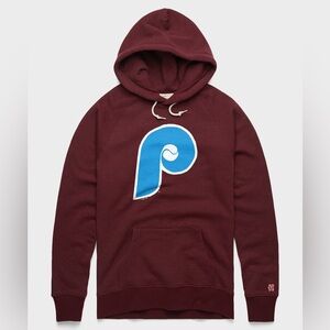 Homage maroon Philadelphia Phillies hoodie vintage-style blue "P" logo size XL
